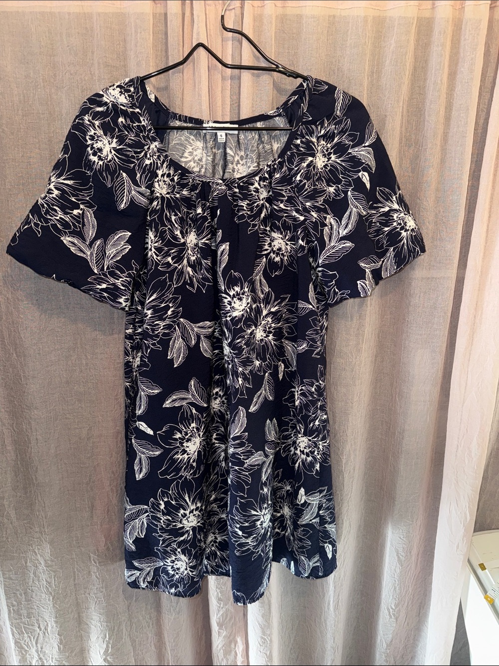 Sara Michelle Navy Blue Floral Midi Dress